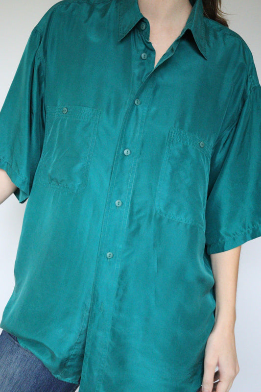 The Emerald Silk - blouse - S up to L/XL