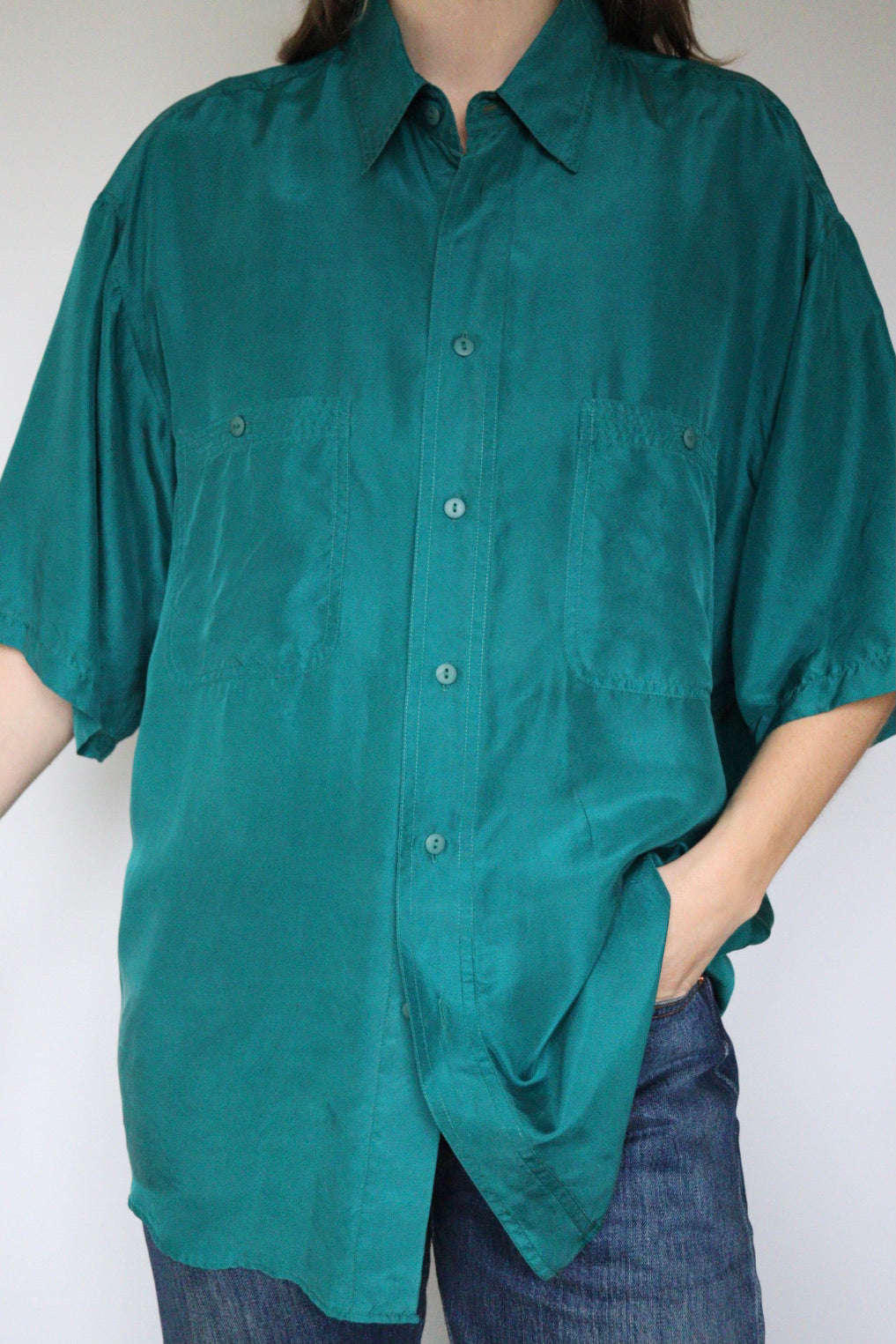 The Emerald Silk - blouse - S up to L/XL