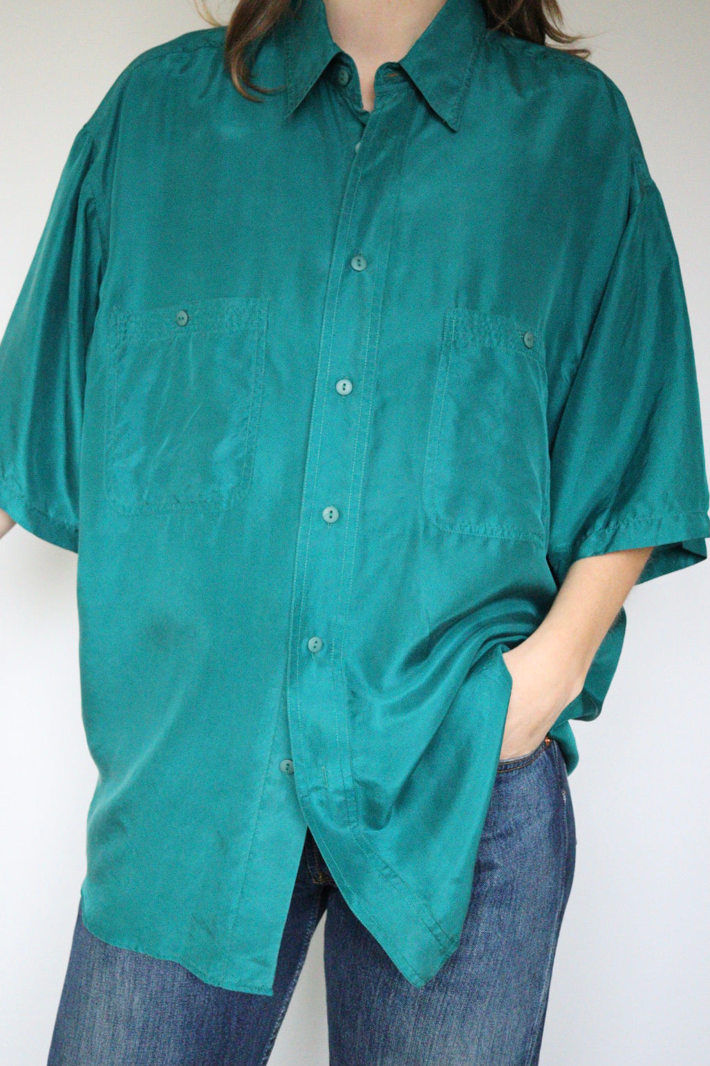 The Emerald Silk - blouse - S up to L/XL