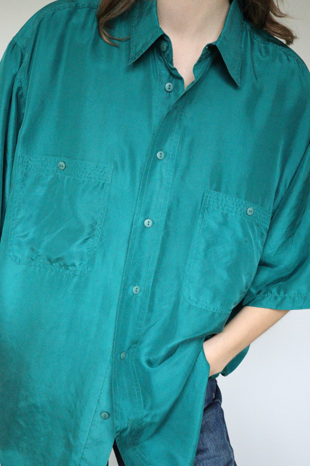 The Emerald Silk - blouse - S up to L/XL