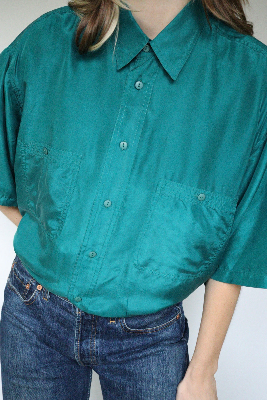 The Emerald Silk - blouse - S up to L/XL