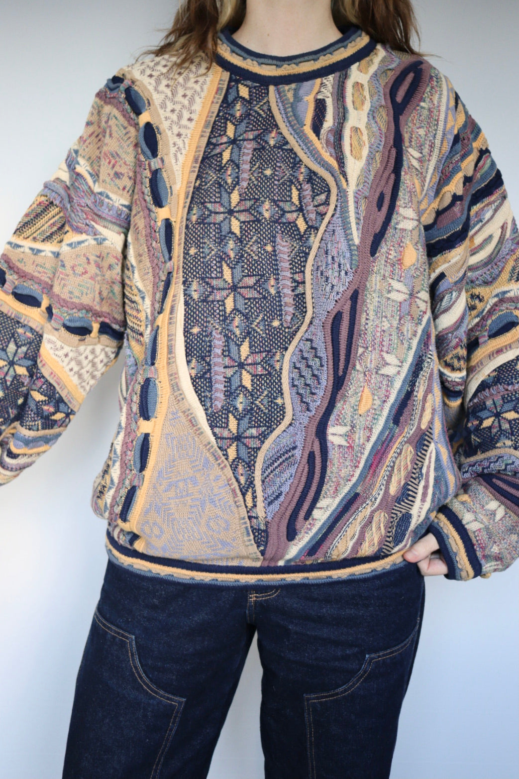 The Scribble Stars - vintage Tundra knitted sweater - S up to XL