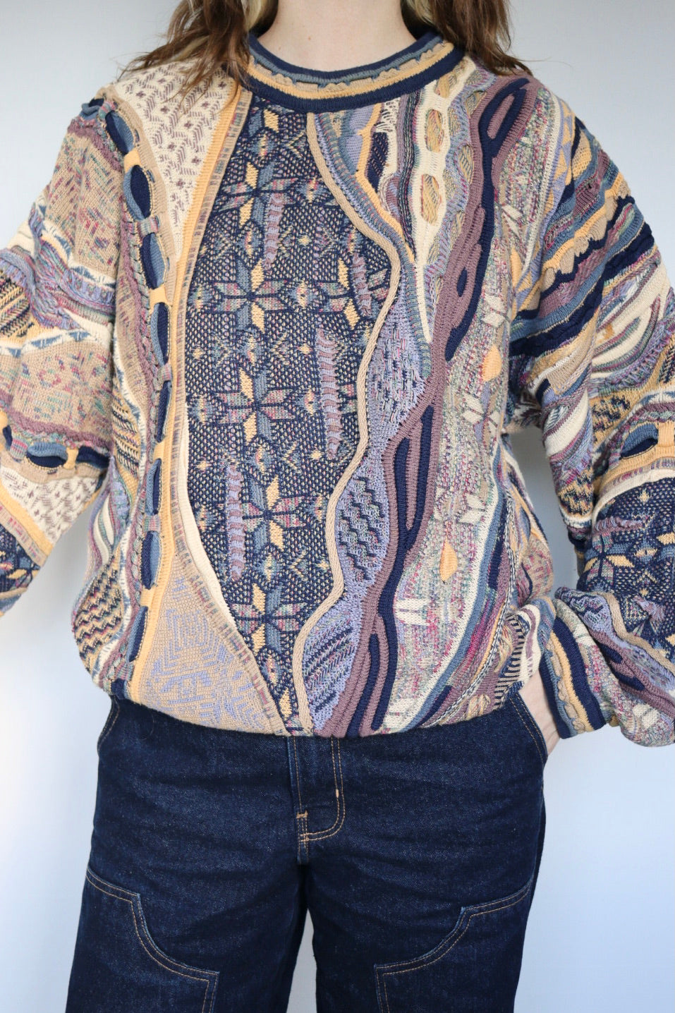 The Scribble Stars - vintage Tundra knitted sweater - S up to XL