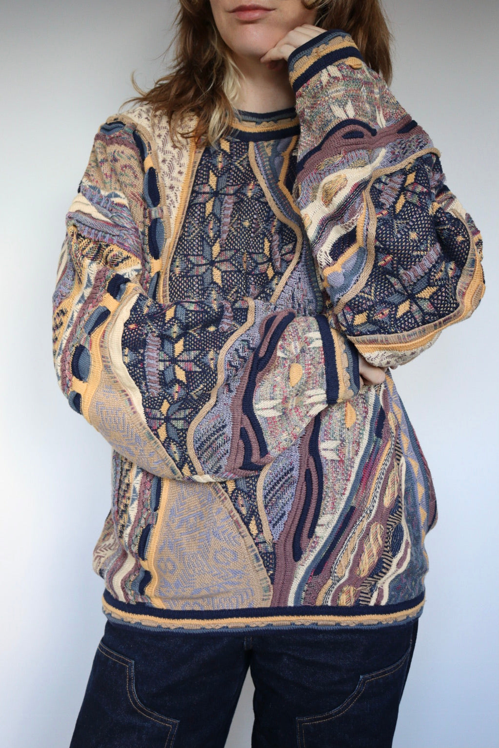 The Scribble Stars - vintage Tundra knitted sweater - S up to XL