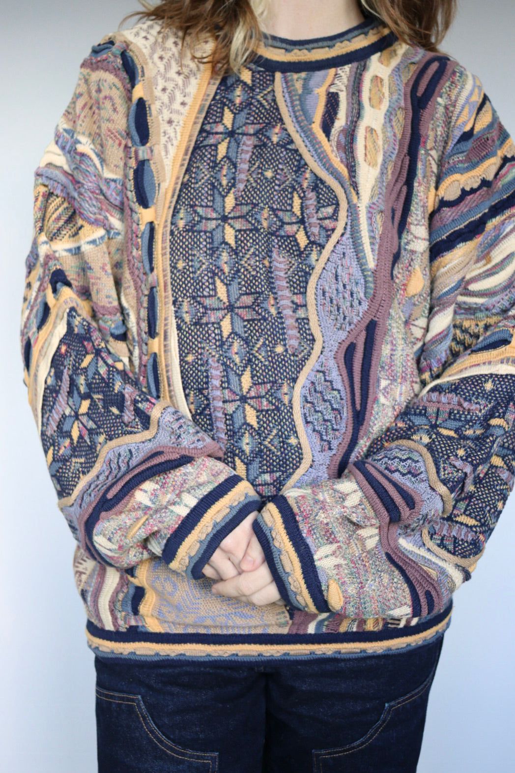 The Scribble Stars - vintage Tundra knitted sweater - S up to XL