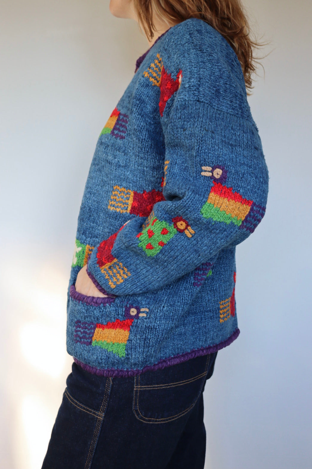 The Amano Birds - vintage Amano hand knitted cardigan - S up to M/L