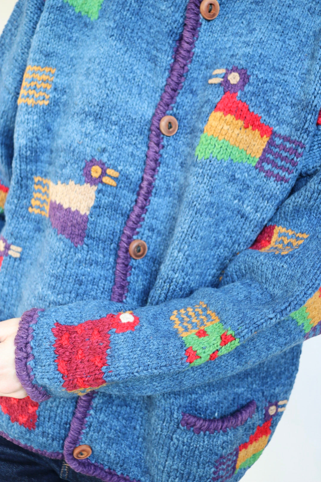 The Amano Birds - vintage Amano hand knitted cardigan - S up to M/L