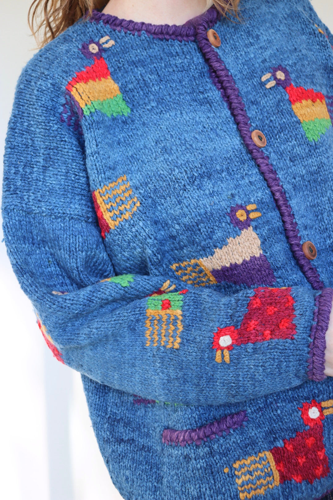 The Amano Birds - vintage Amano hand knitted cardigan - S up to M/L