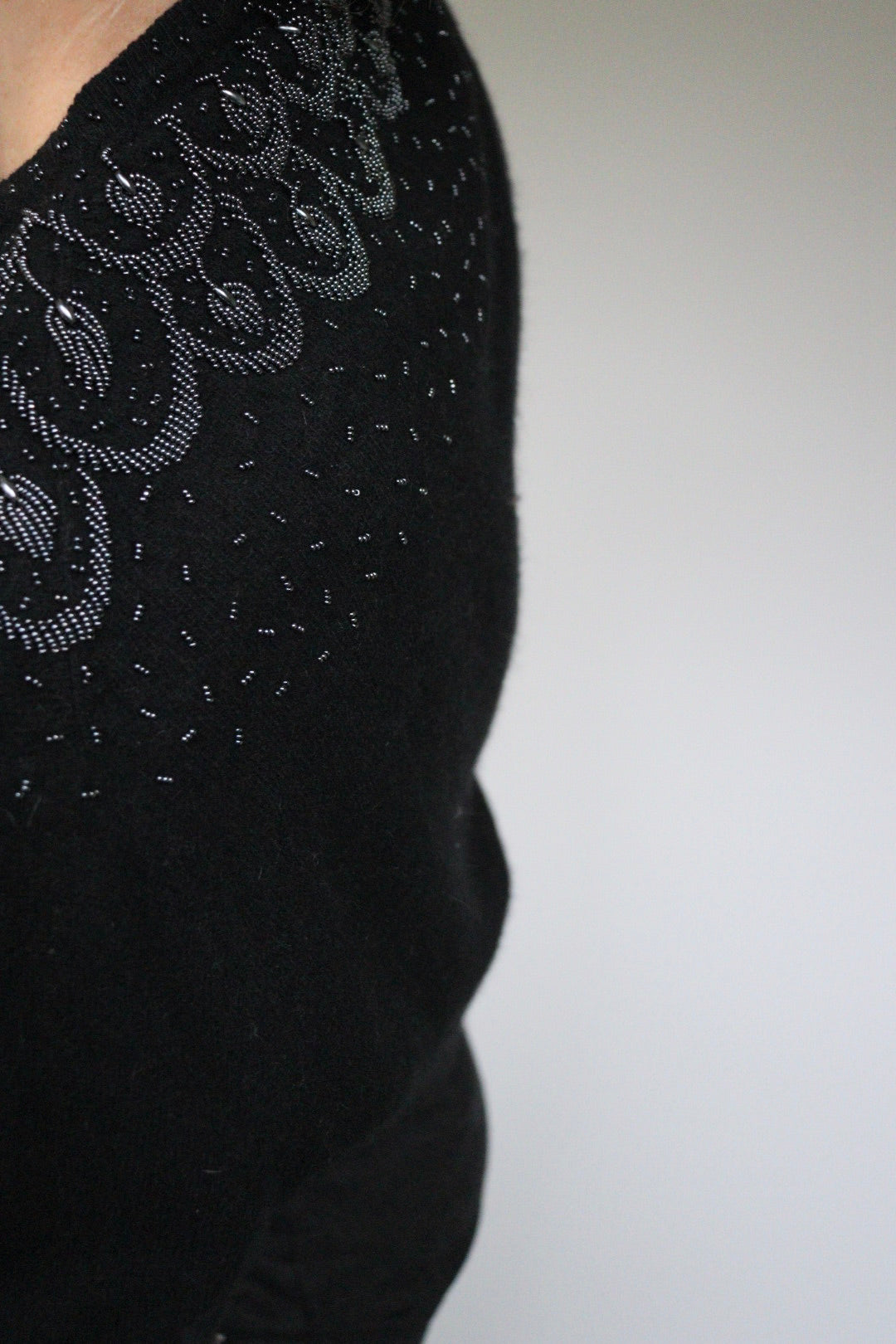 The Beaded Leaves - beaded cardigan - S up to M/L