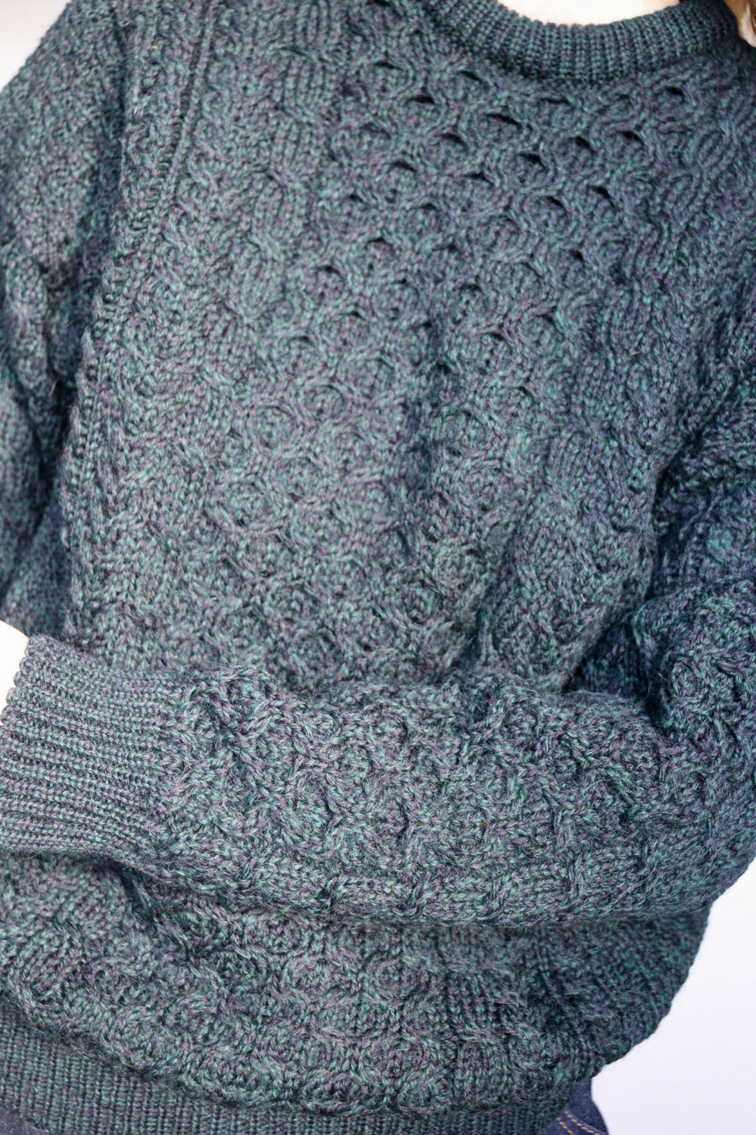 The Hughes Aran - vintage aran knit sweater - S up to M