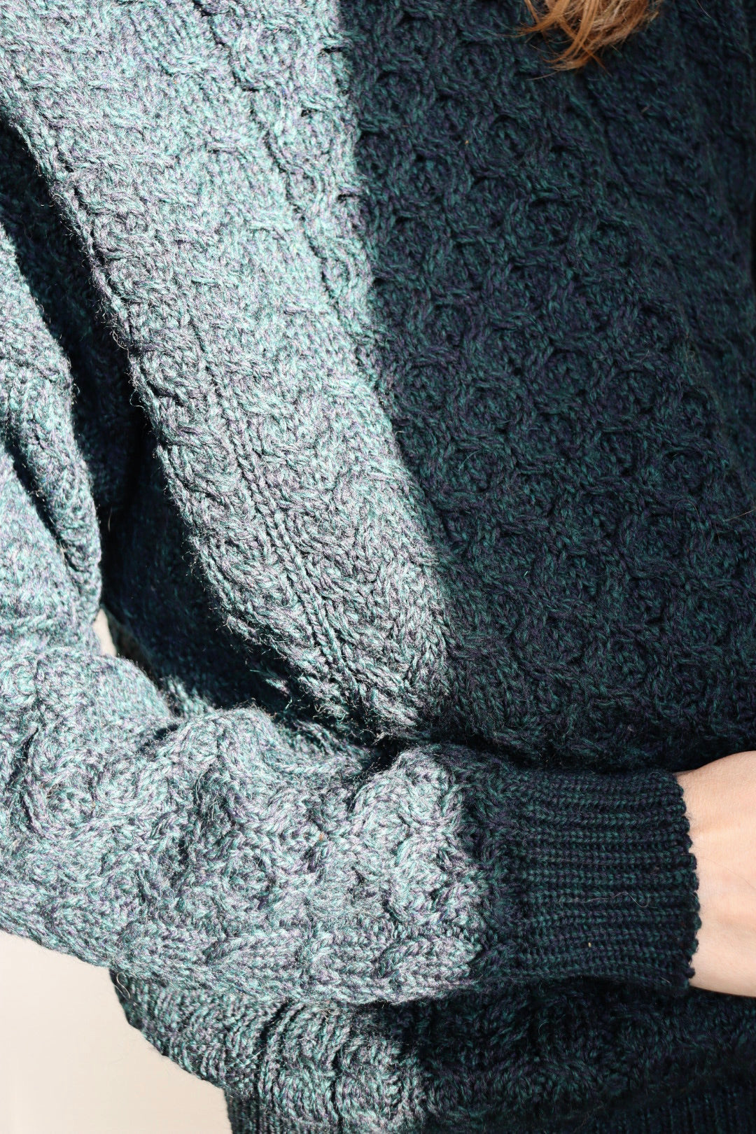 The Hughes Aran - vintage aran knit sweater - S up to M