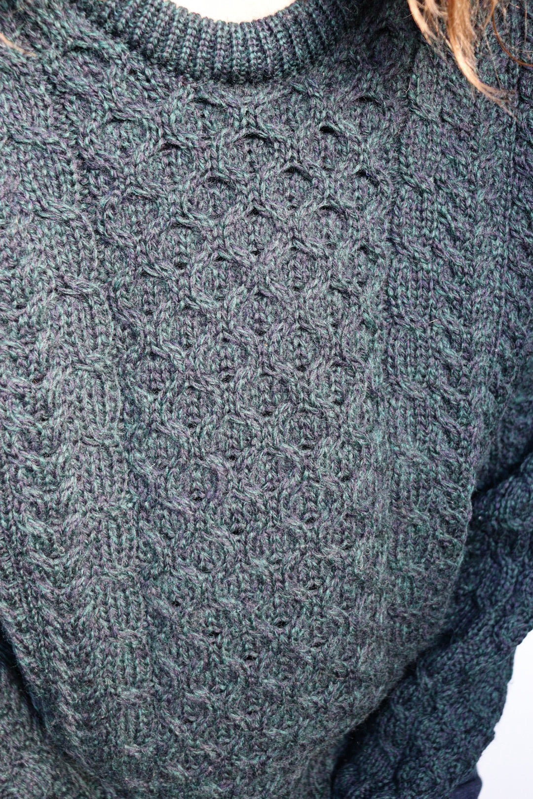 The Hughes Aran - vintage aran knit sweater - S up to M