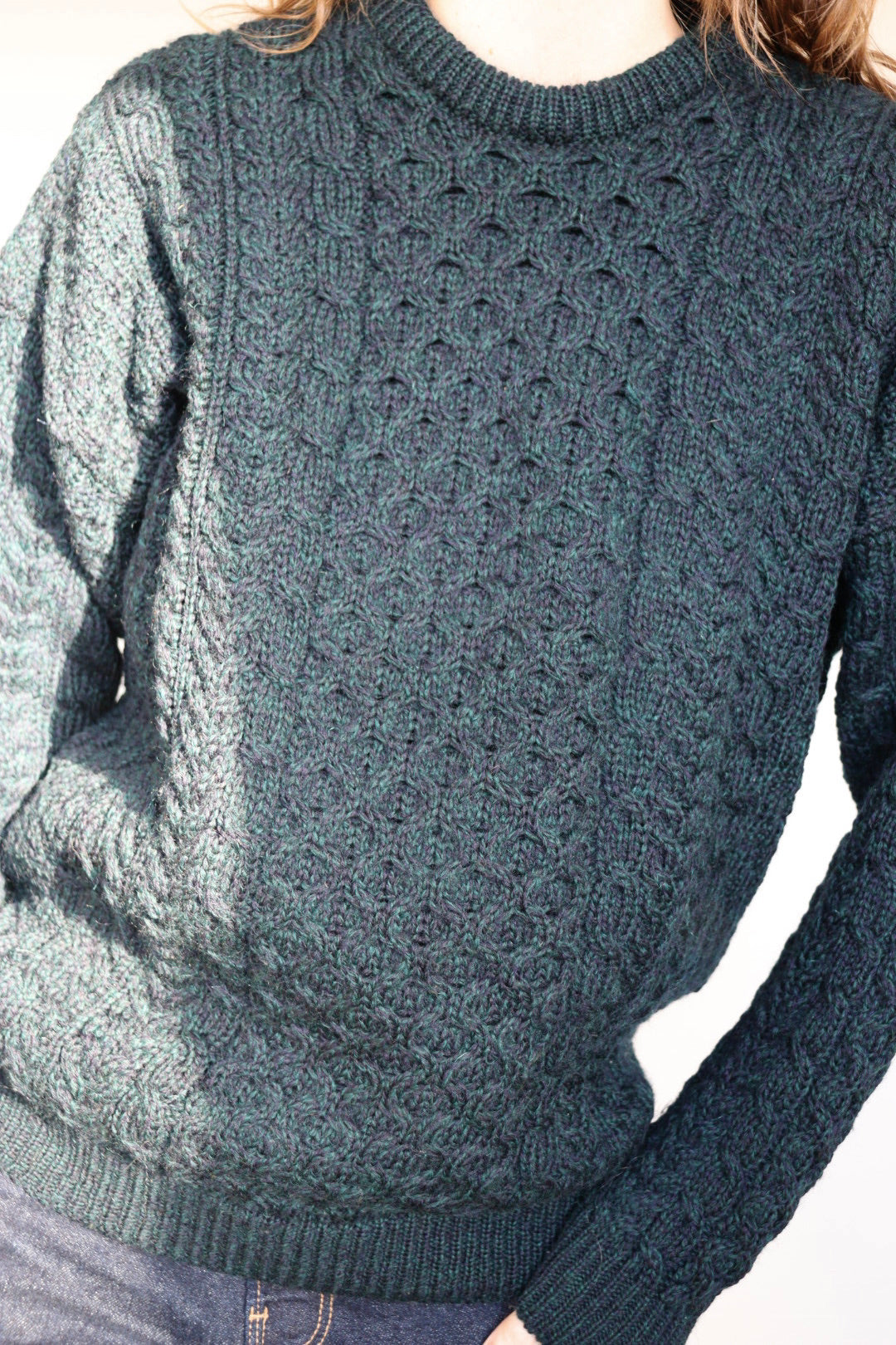 The Hughes Aran - vintage aran knit sweater - S up to M