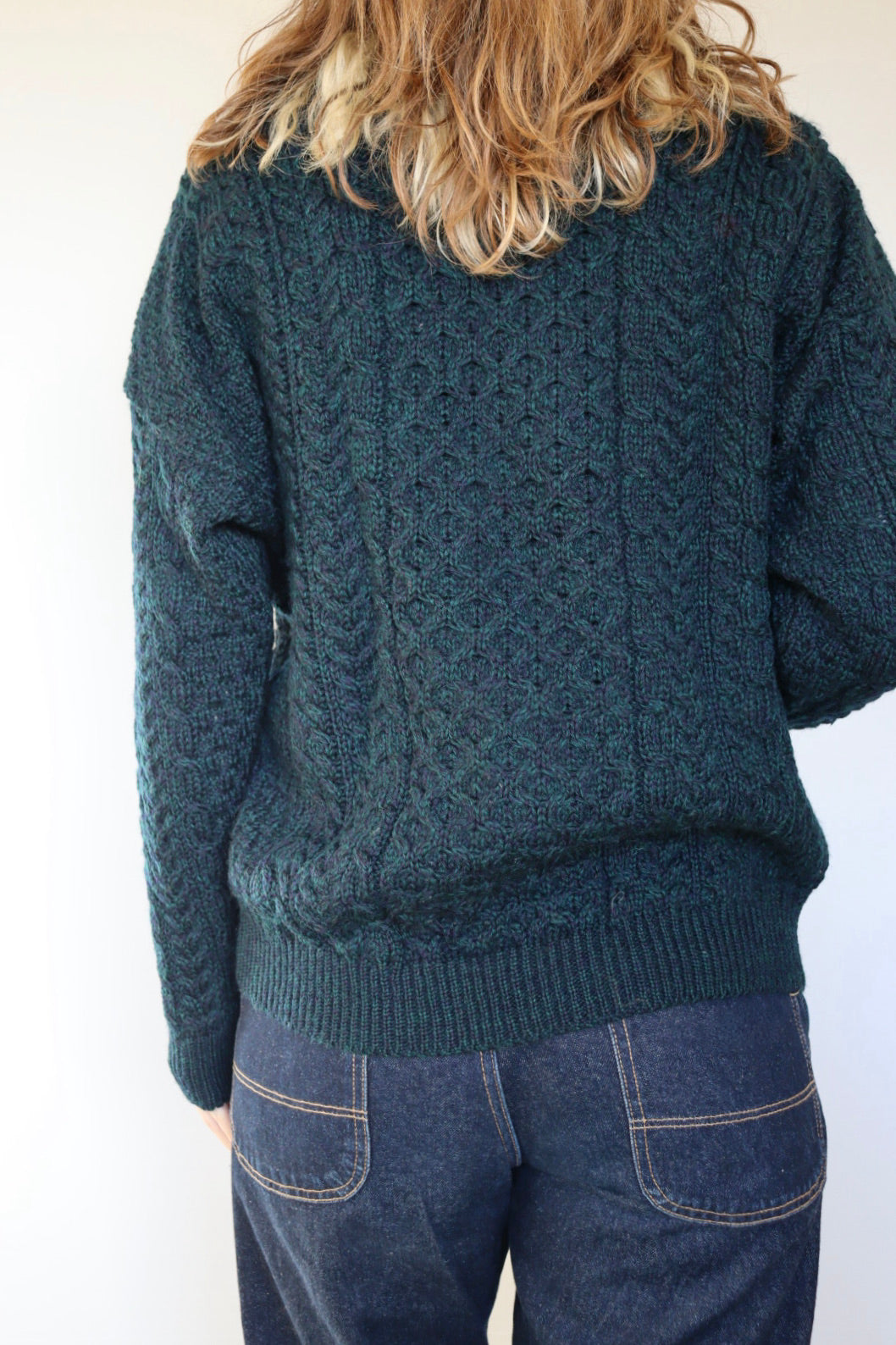 The Hughes Aran - vintage aran knit sweater - S up to M