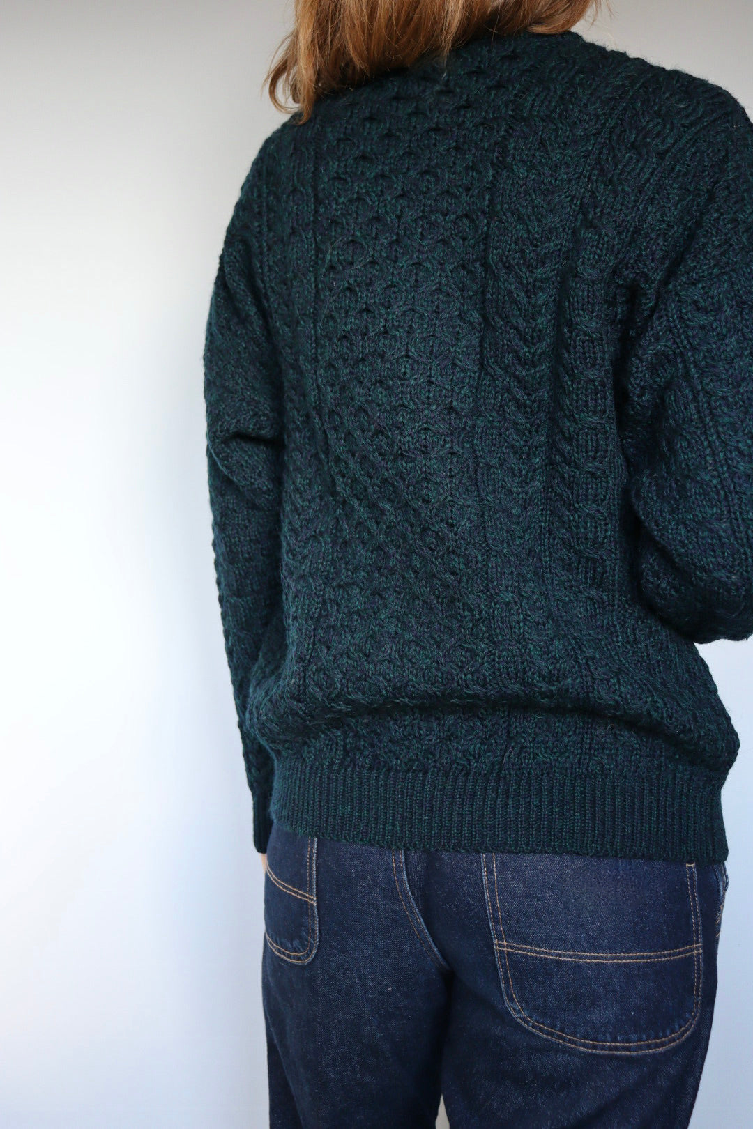 The Hughes Aran - vintage aran knit sweater - S up to M