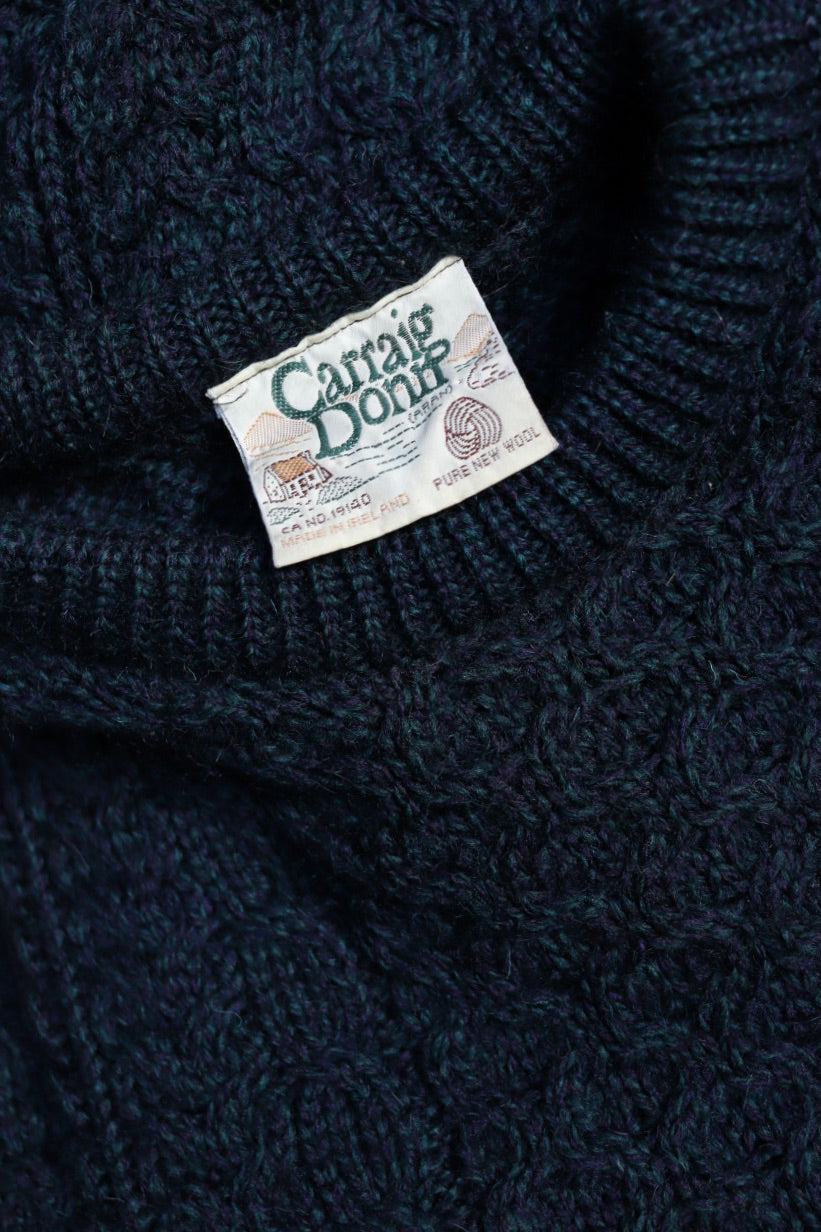 The Hughes Aran - vintage aran knit sweater - S up to M