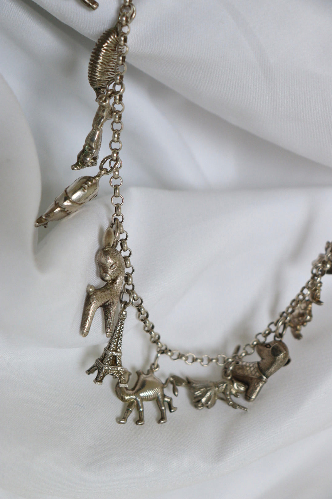 The Charm Necklace - vintage silver charm necklace