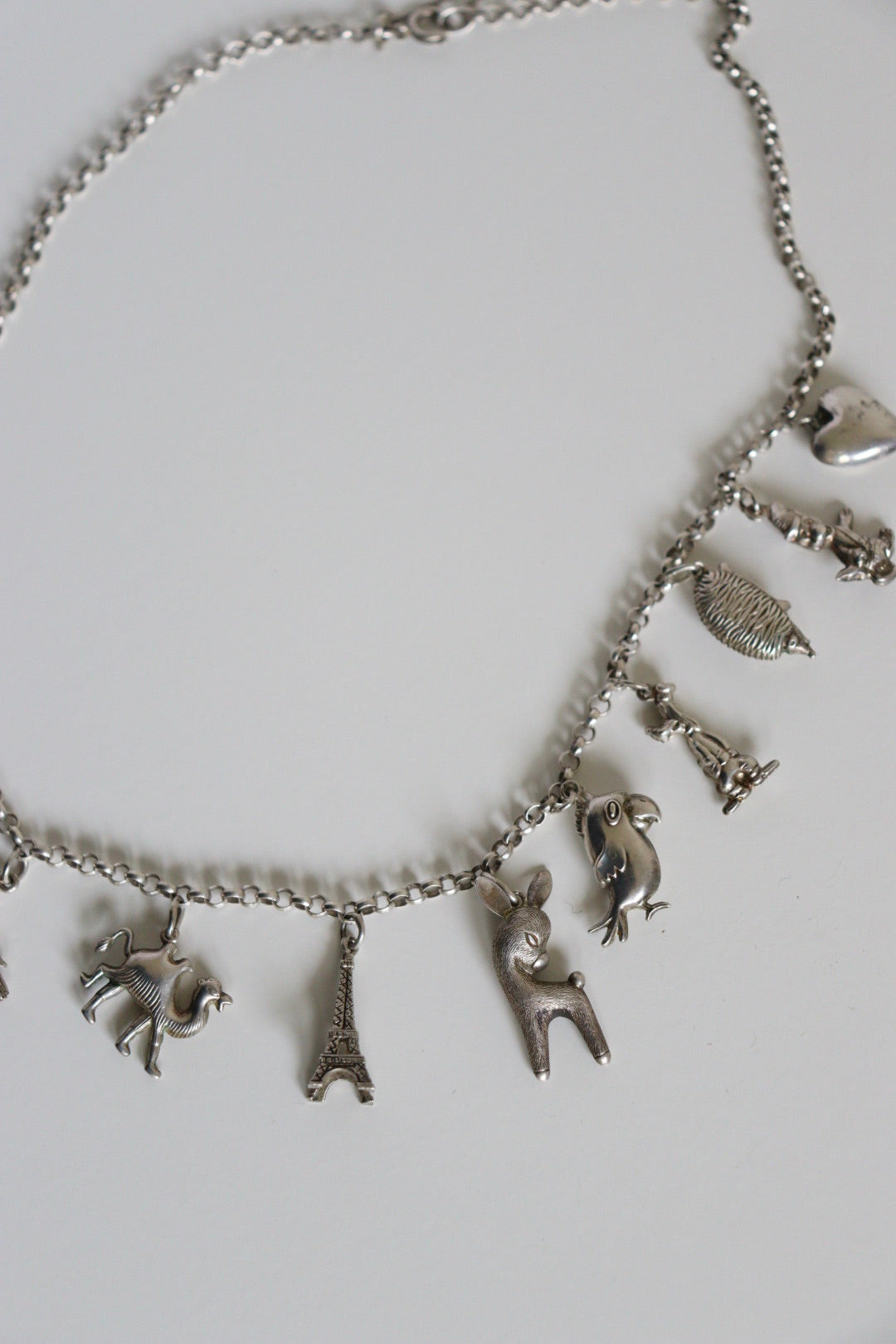 The Charm Necklace - vintage silver charm necklace