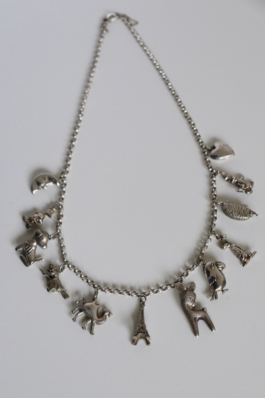 The Charm Necklace - vintage silver charm necklace