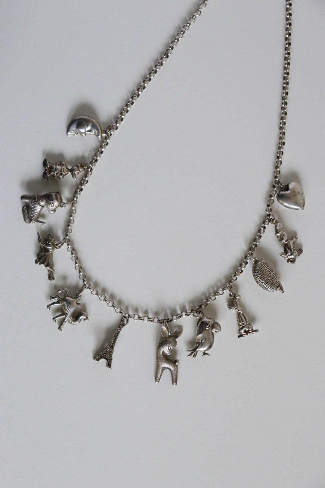 The Charm Necklace - vintage silver charm necklace