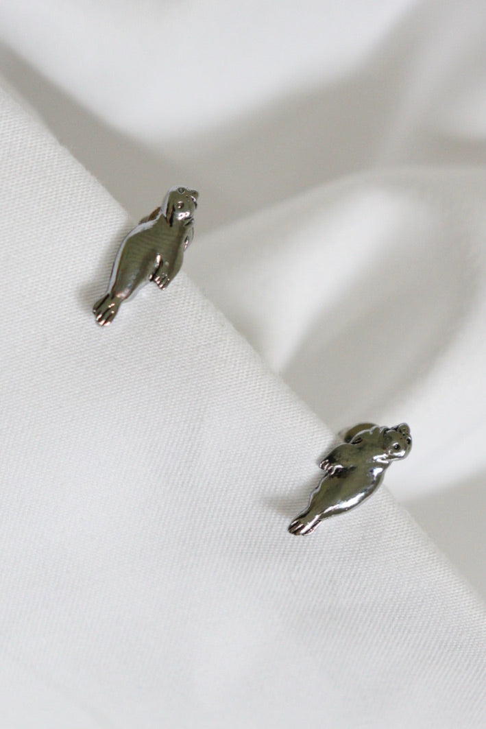 The Silver Seals - silver stud earrings