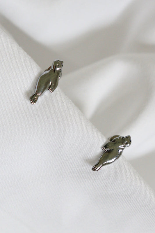 The Silver Seals - silver stud earrings