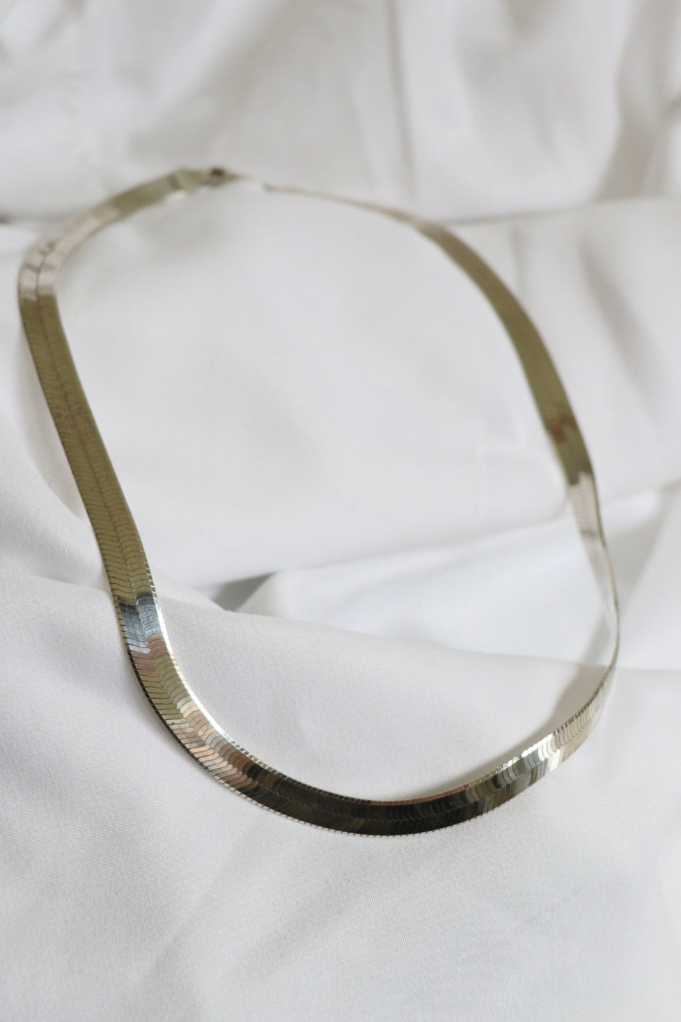 The Herringbone Chain - vintage silver necklace