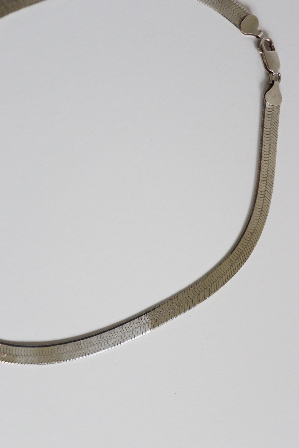 The Herringbone Chain - vintage silver necklace