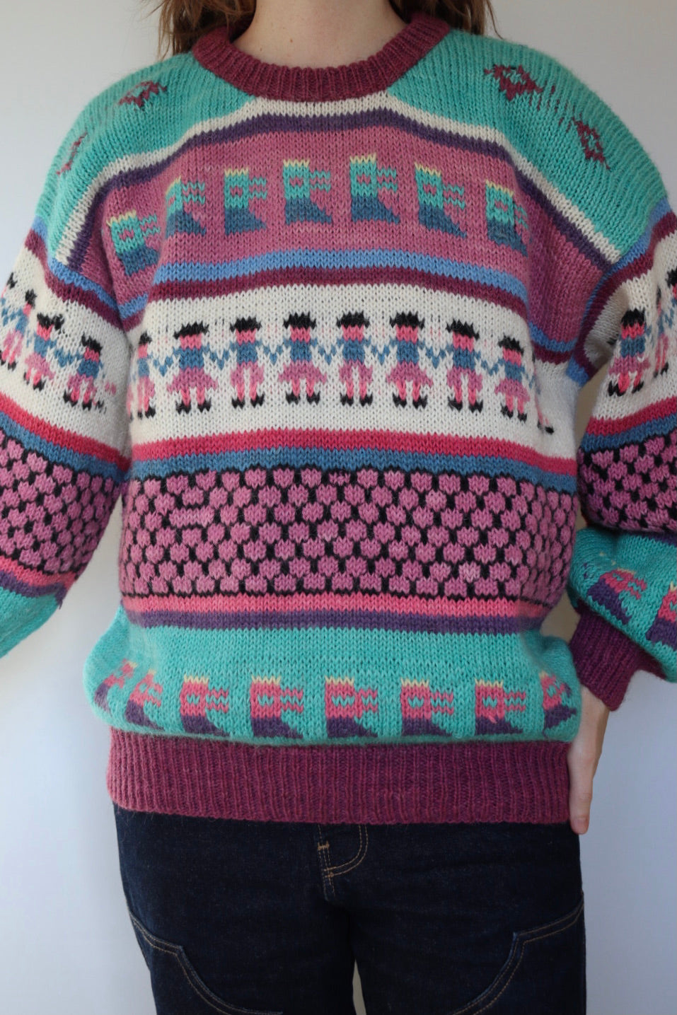 The Peru Rows - vintage Peruvian sweater - S up to L