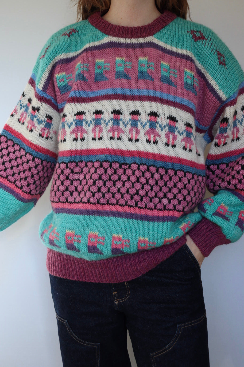 The Peru Rows - vintage Peruvian sweater - S up to L