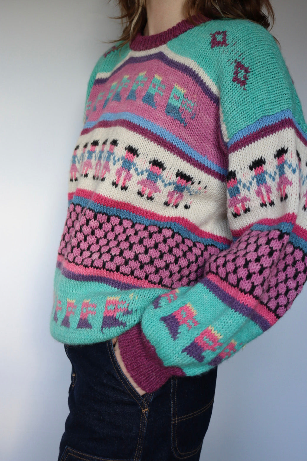 The Peru Rows - vintage Peruvian sweater - S up to L