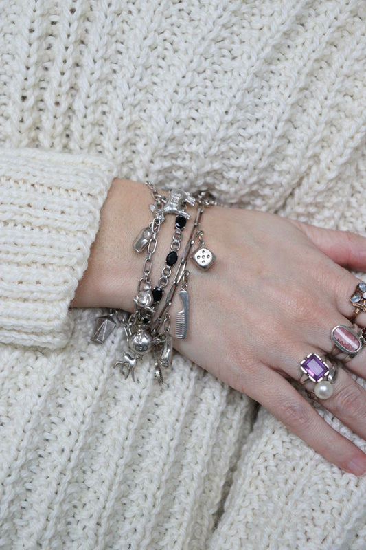 The Lucky Charm - vintage silver charm bracelet