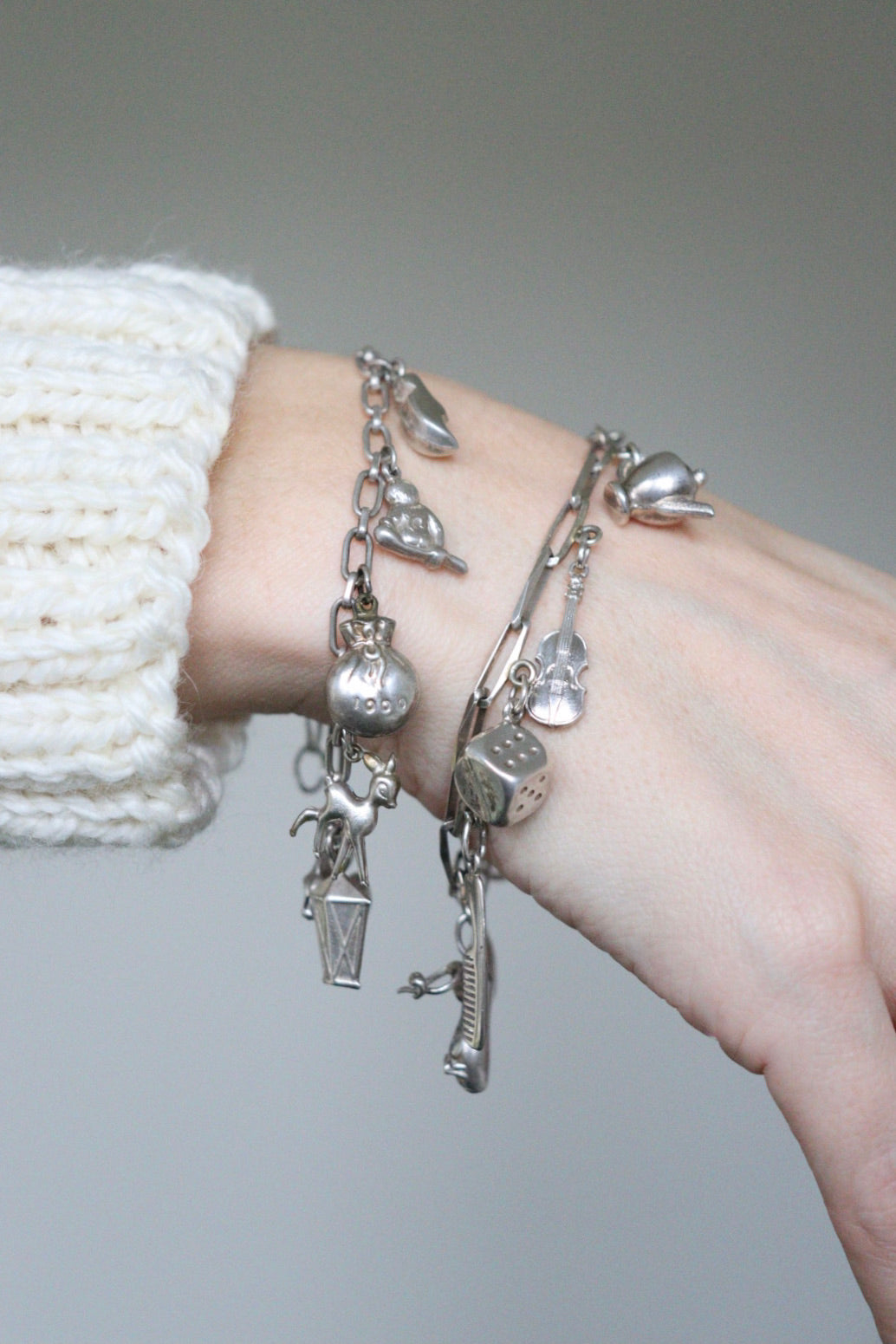 The Lucky Charm - vintage silver charm bracelet