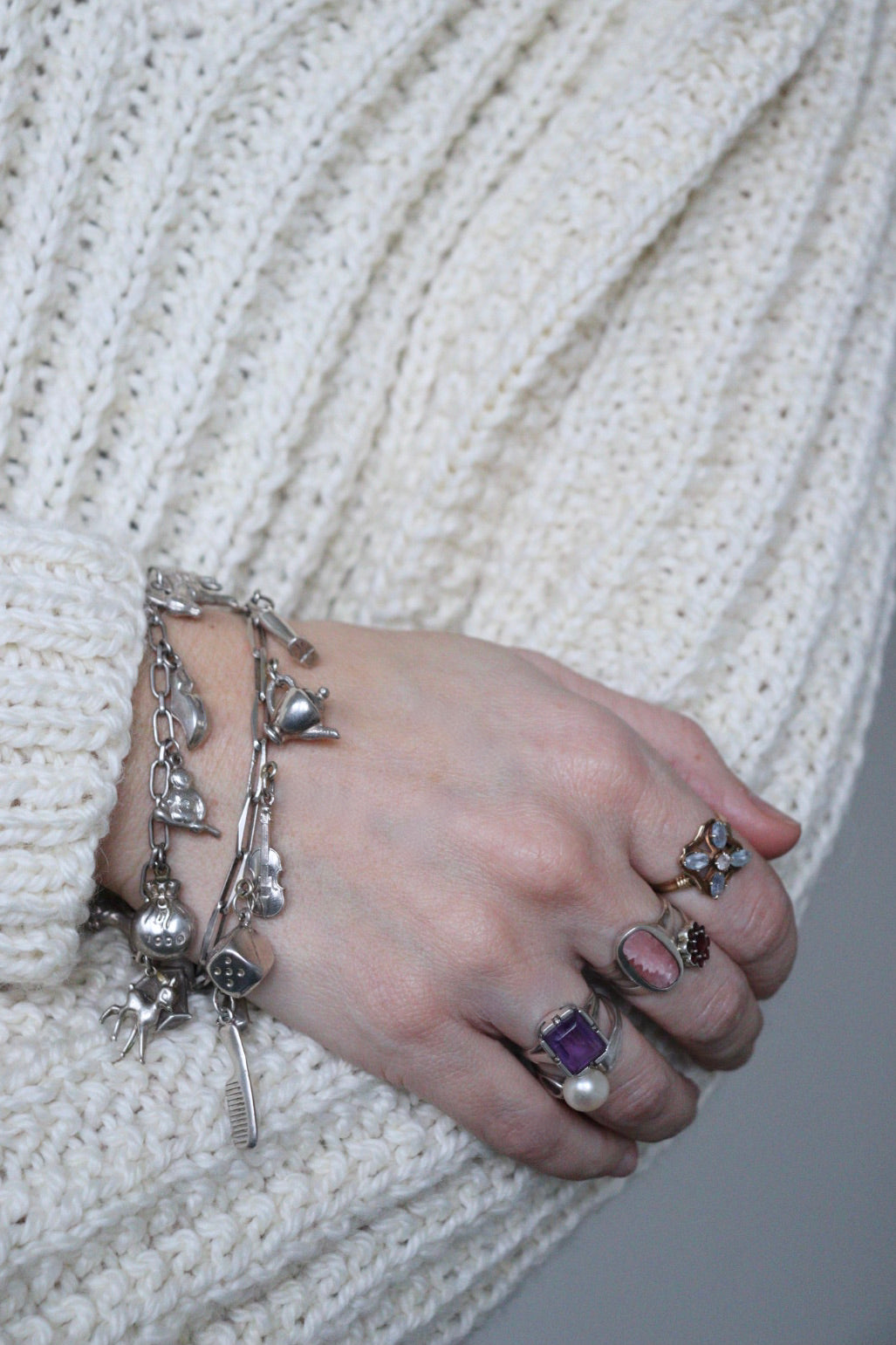 The Amethyst Signet - vintage silver ring