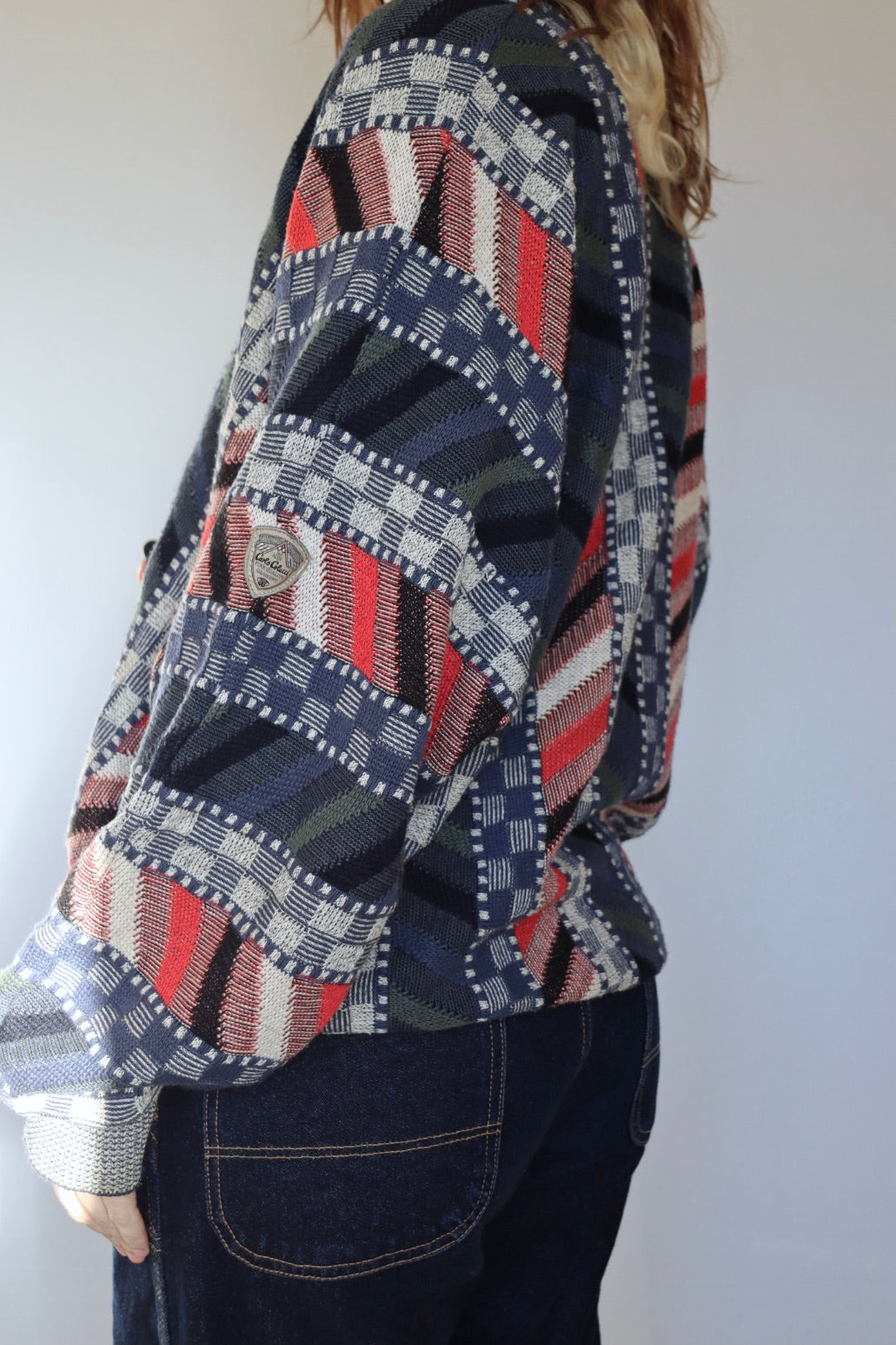 The Geometric V-neck - vintage Carlo Colucci sweater - S up to XL