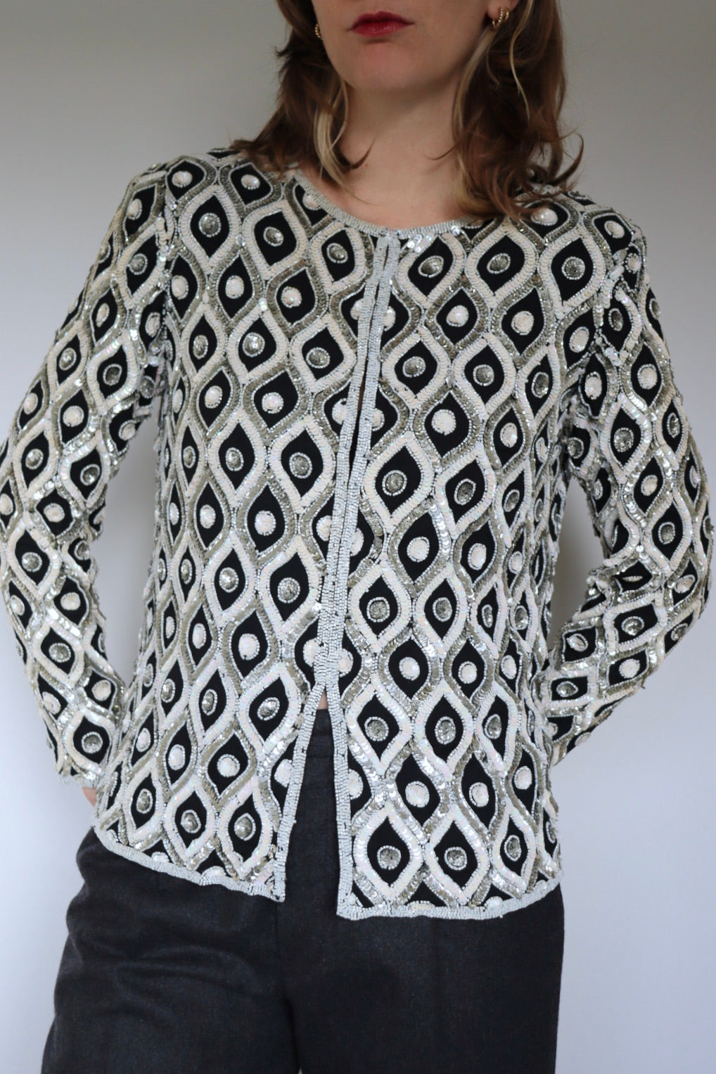 The Sparkle & Shine - vintage sequin cardigan / jacket - S up to M/L