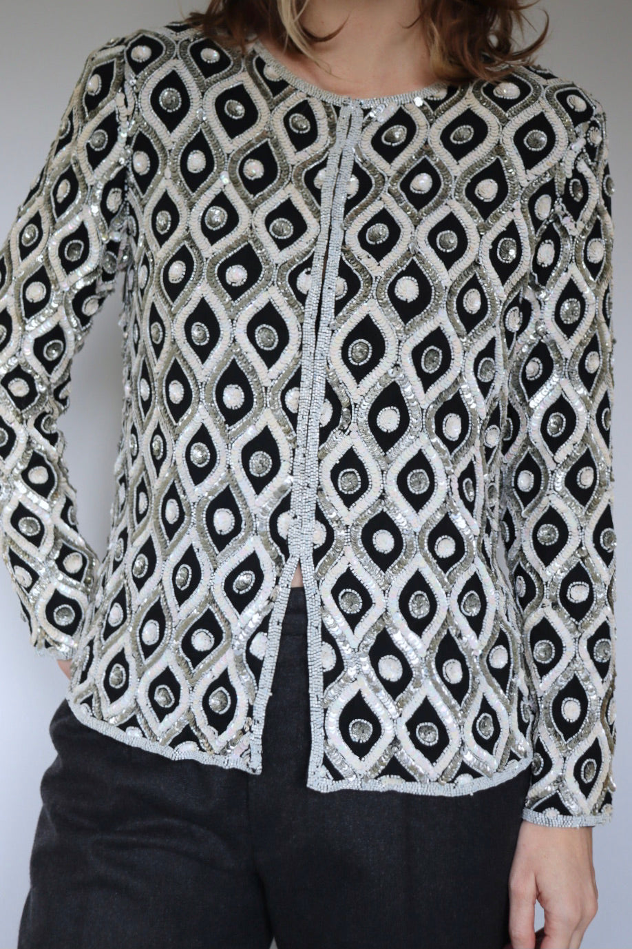 The Sparkle & Shine - vintage sequin cardigan / jacket - S up to M/L