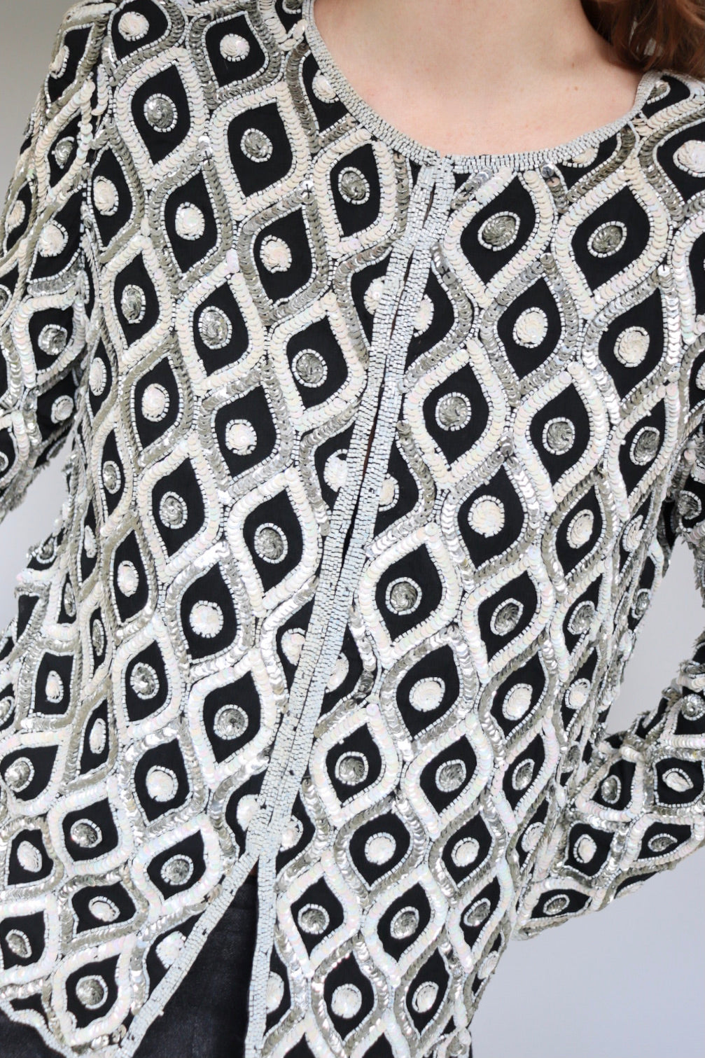 The Sparkle & Shine - vintage sequin cardigan / jacket - S up to M/L