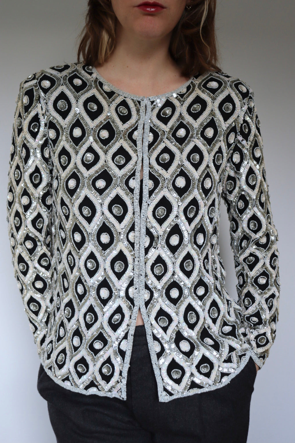 The Sparkle & Shine - vintage sequin cardigan / jacket - S up to M/L