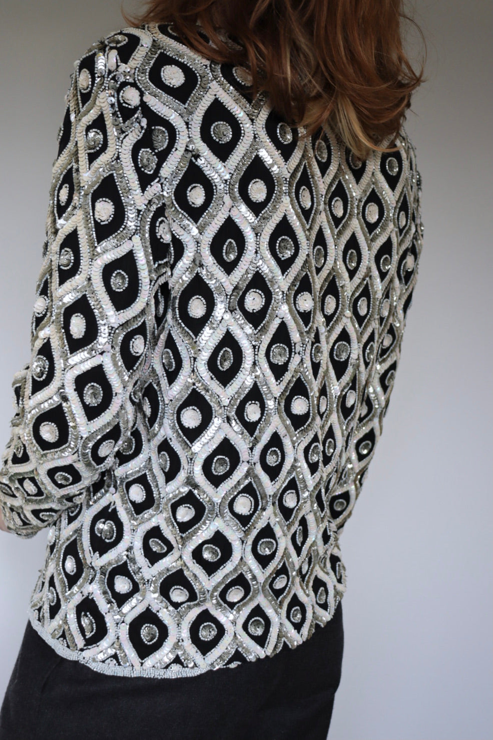 The Sparkle & Shine - vintage sequin cardigan / jacket - S up to M/L