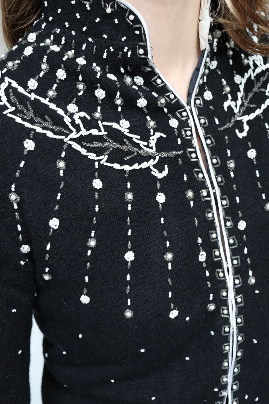 The Dainty Details - vintage beaded cardigan - S up to M