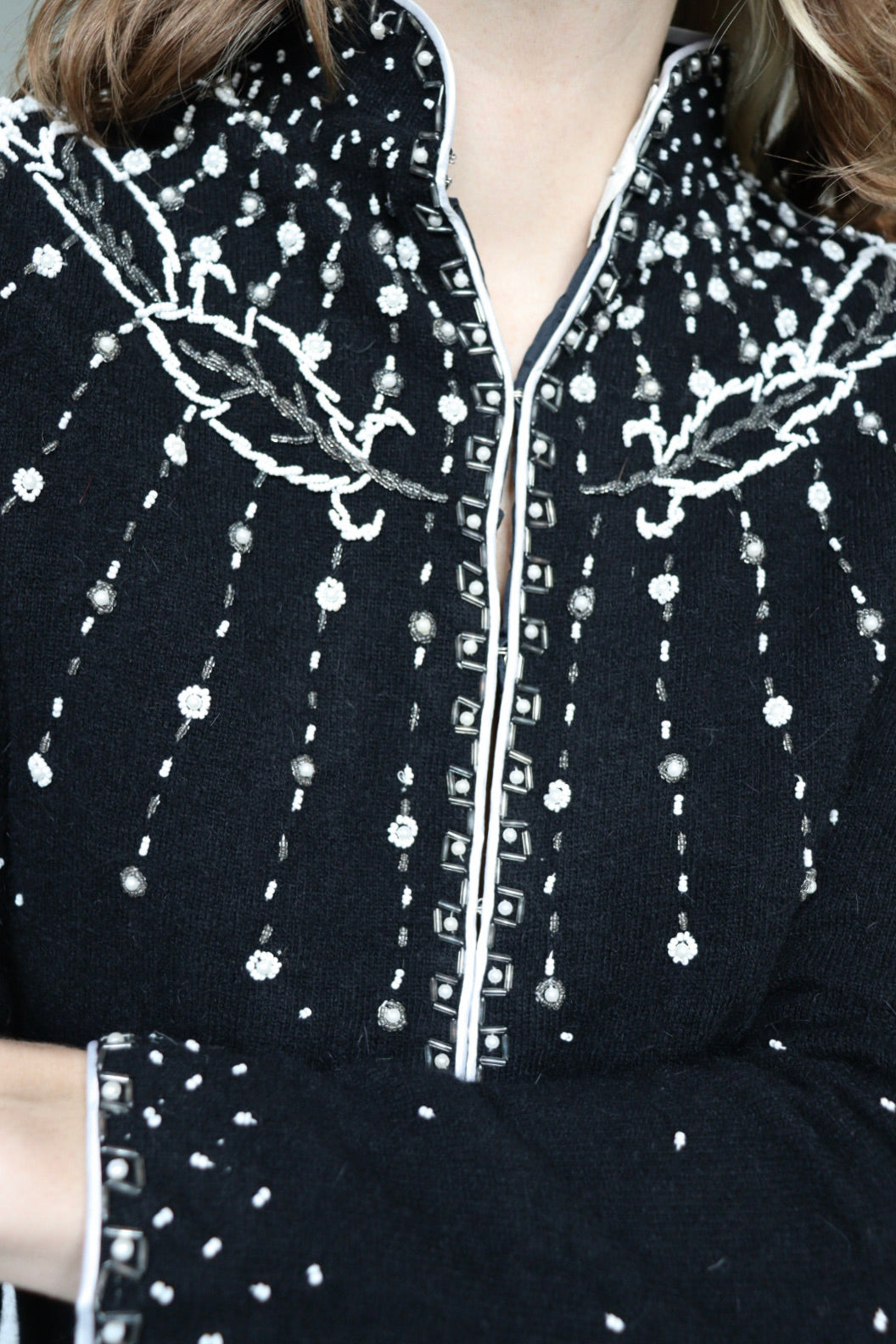 The Dainty Details - vintage beaded cardigan - S up to M