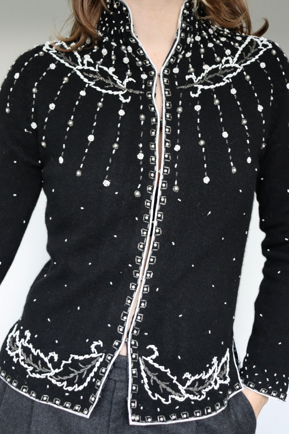 The Dainty Details - vintage beaded cardigan - S up to M