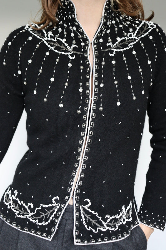 The Dainty Details - vintage beaded cardigan - S up to M
