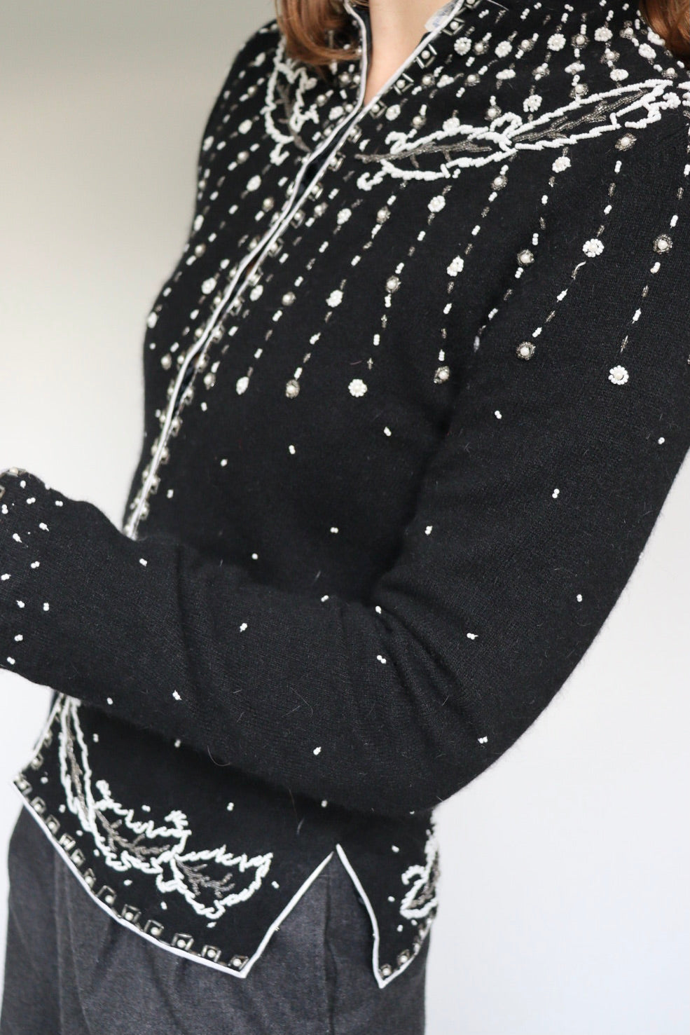 The Dainty Details - vintage beaded cardigan - S up to M