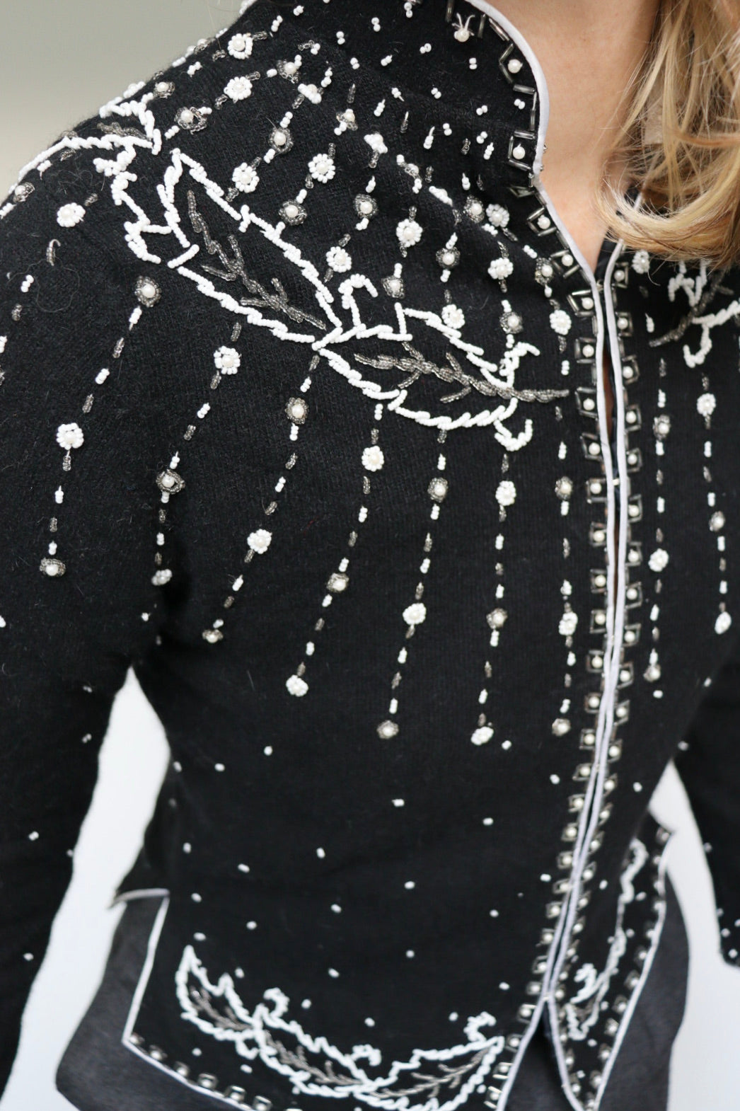 The Dainty Details - vintage beaded cardigan - S up to M