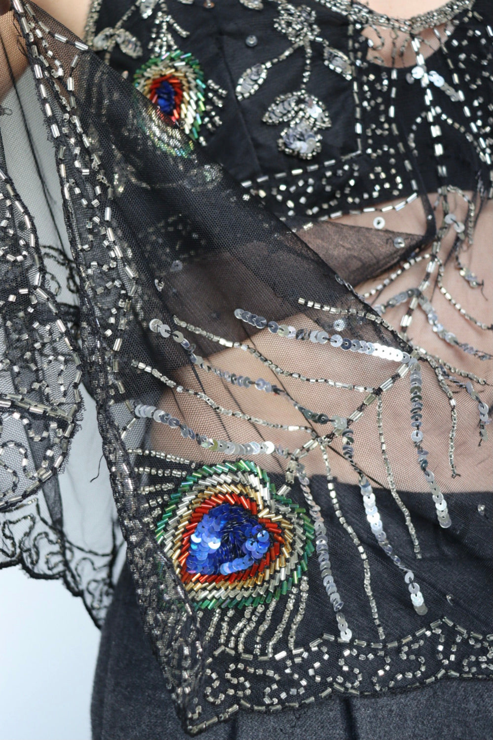 The Peacock Party - vintage sequin top - S up t0 M