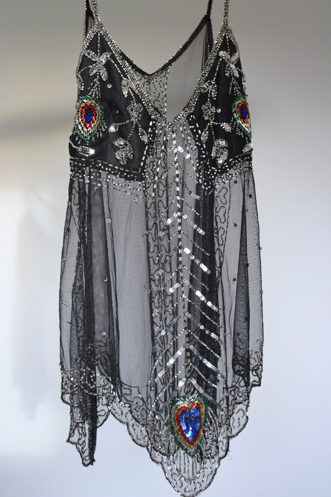 The Peacock Party - vintage sequin top - S up t0 M