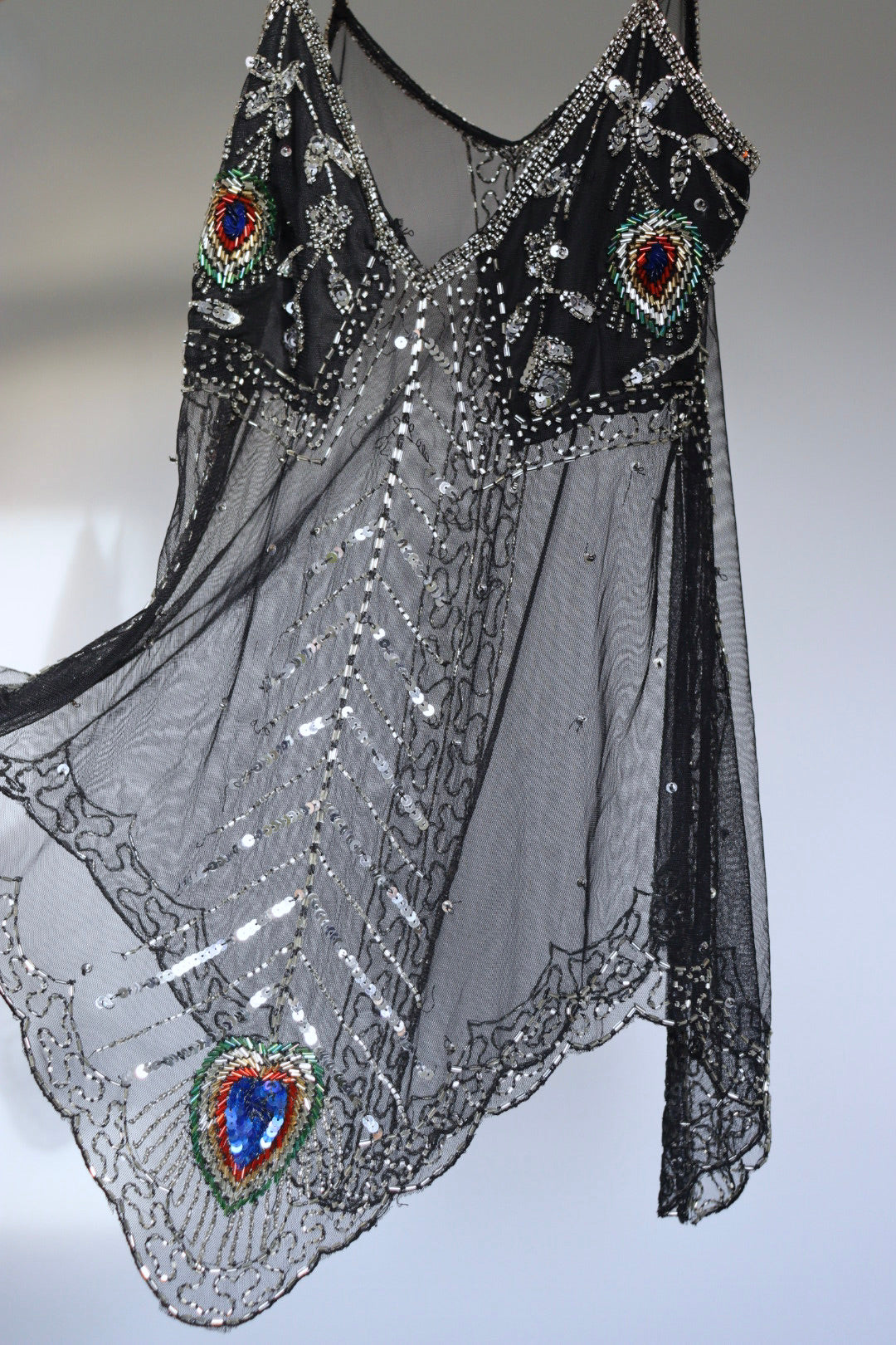 The Peacock Party - vintage sequin top - S up t0 M