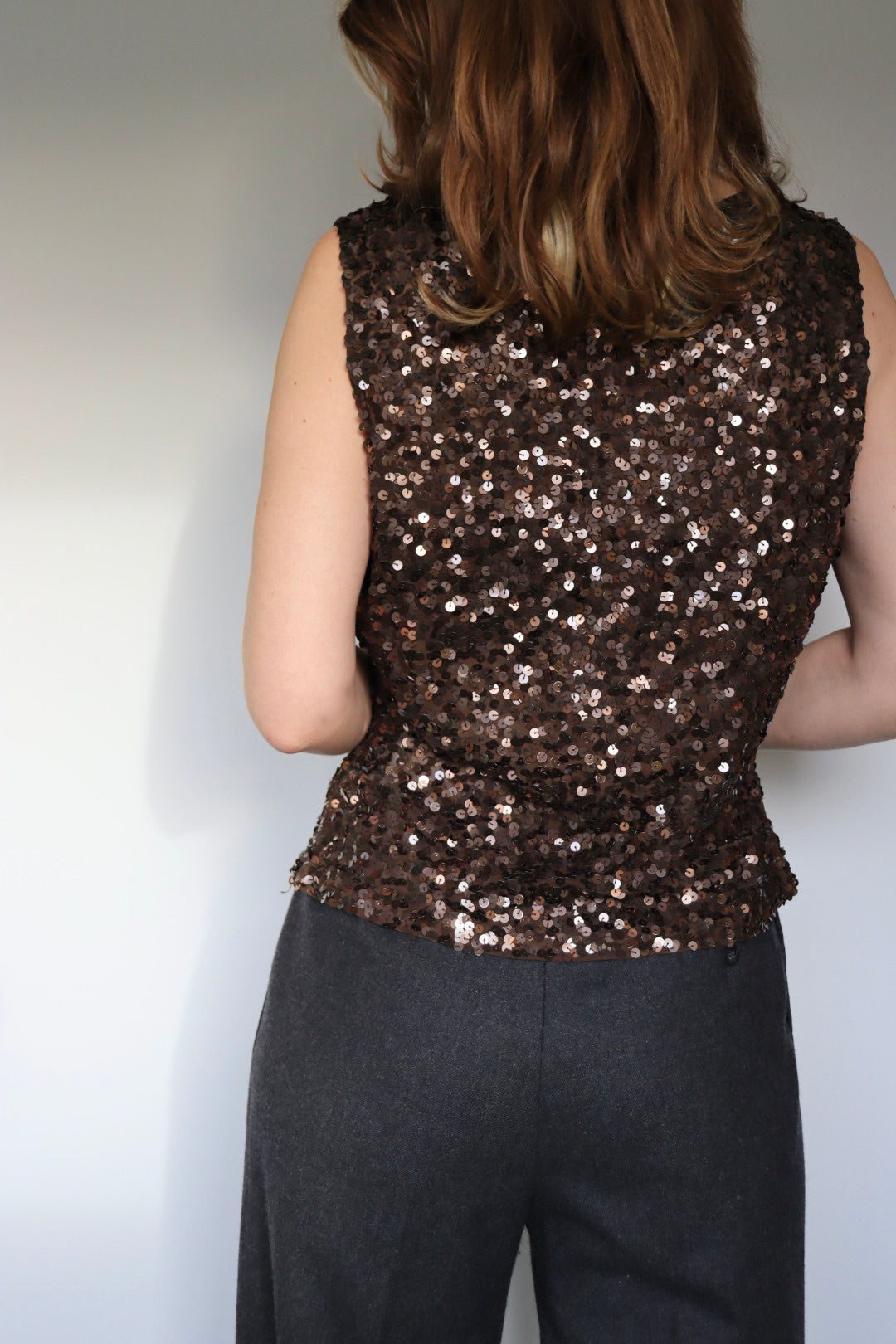 The Copper Spark - vintage sequin top - S up to L